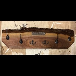 Live edge Welcome Coat hanger